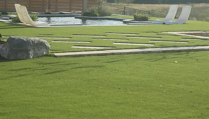 Synthetic turf for easier landscaping.